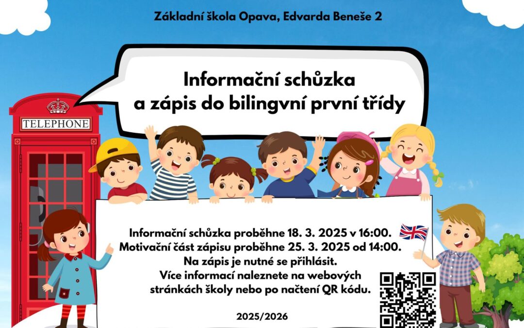 Informační schůzka a zápis do bilingvní první třídy ve školním roce 2025/2026 